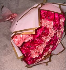 Handmade Satin Ribbon Rose Bouquet