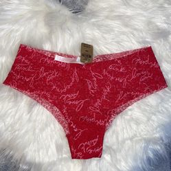 PINK Lace “Love Pink” Print Cheekster Underwear