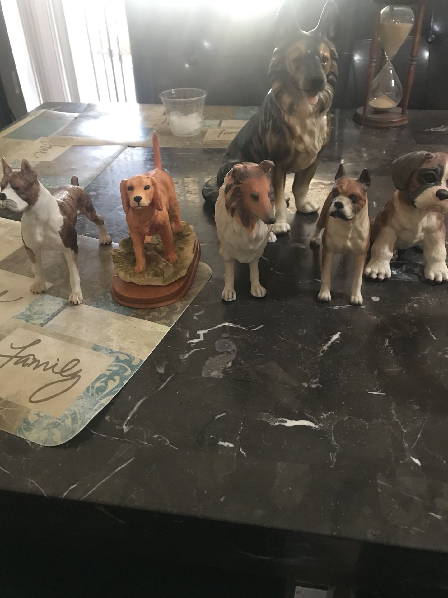 Glass dogs set of 6
