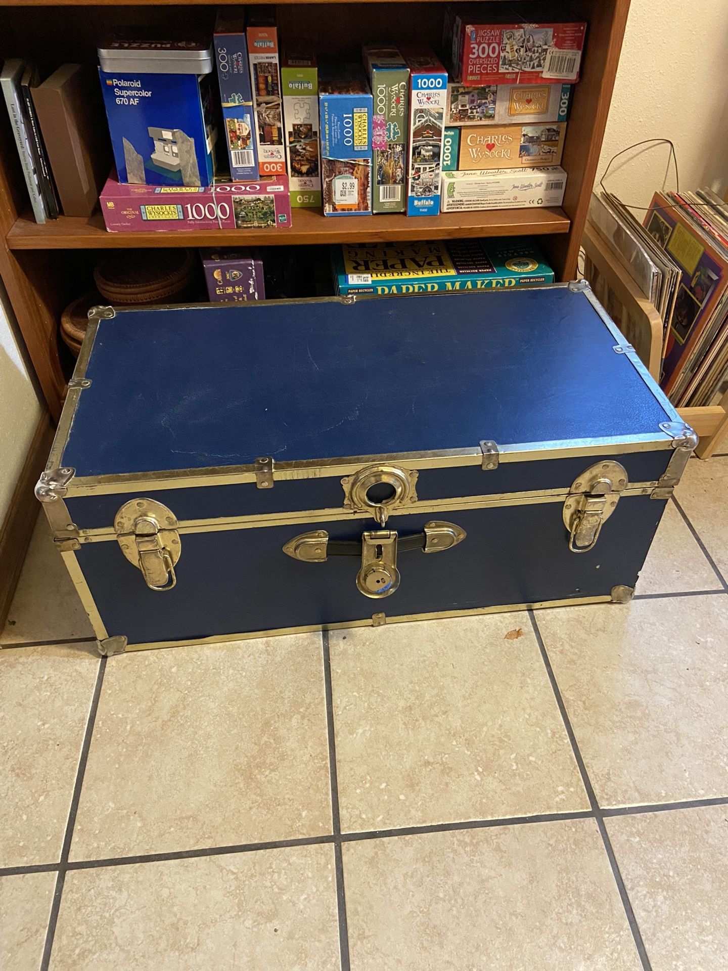 Blue Trunk With Gold Trim