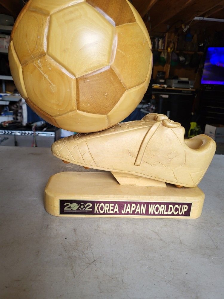 FIFA World Cup Soccer 2002 Korea VS Japan Rare Wooden Trophy