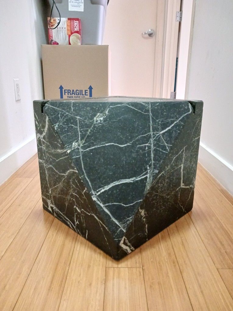 RARE: Sculptural Artedi Style Black & White Veined Marble Coffee Table Base