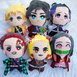 DEMON SLAYER ANIME PLUSH STUFFED ANIMAL KEYCHAIN 