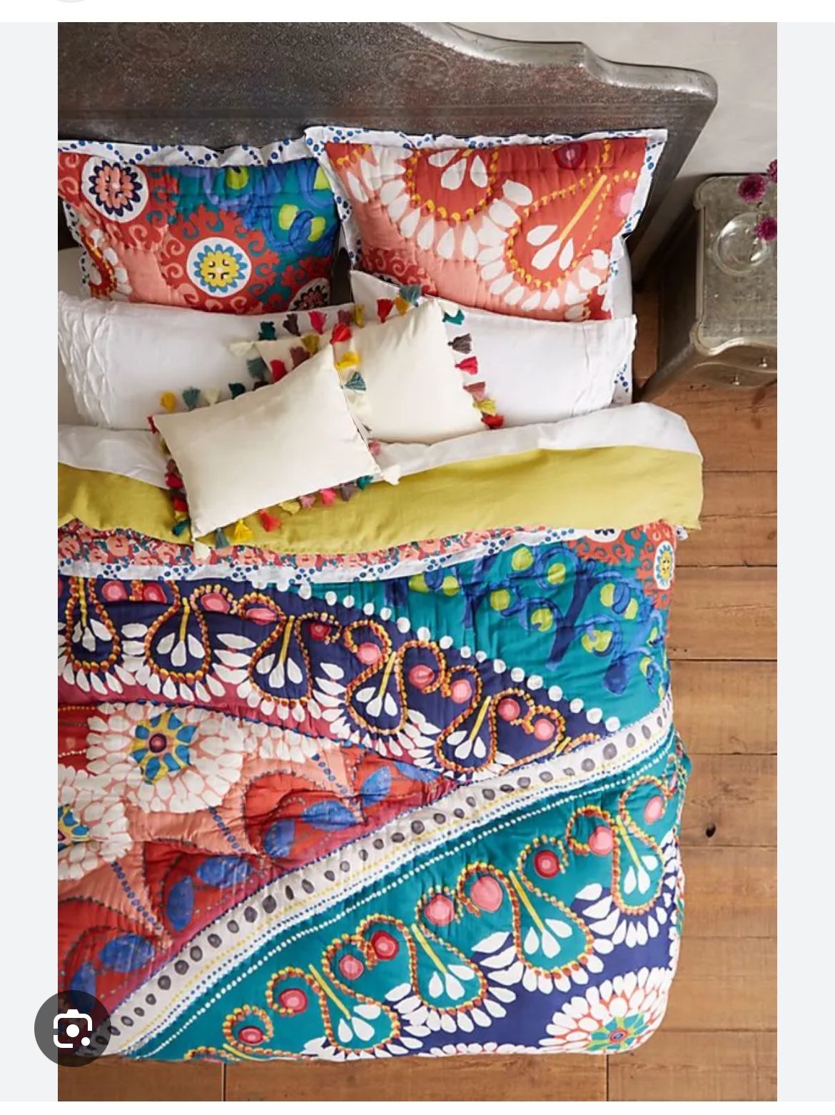 Anthropologie TAHLA Quilt And 2 Euro Shams