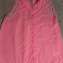 Women's Size Xlarge XL  Hot Pink Tank Top Stylish Barbie Ken Vanity Embroiderd 