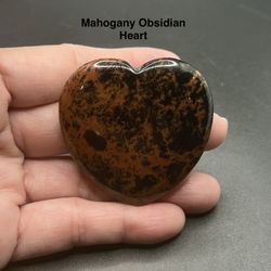 Mahogany Genuine Obsidian Heart Shaped Stone 36.7g