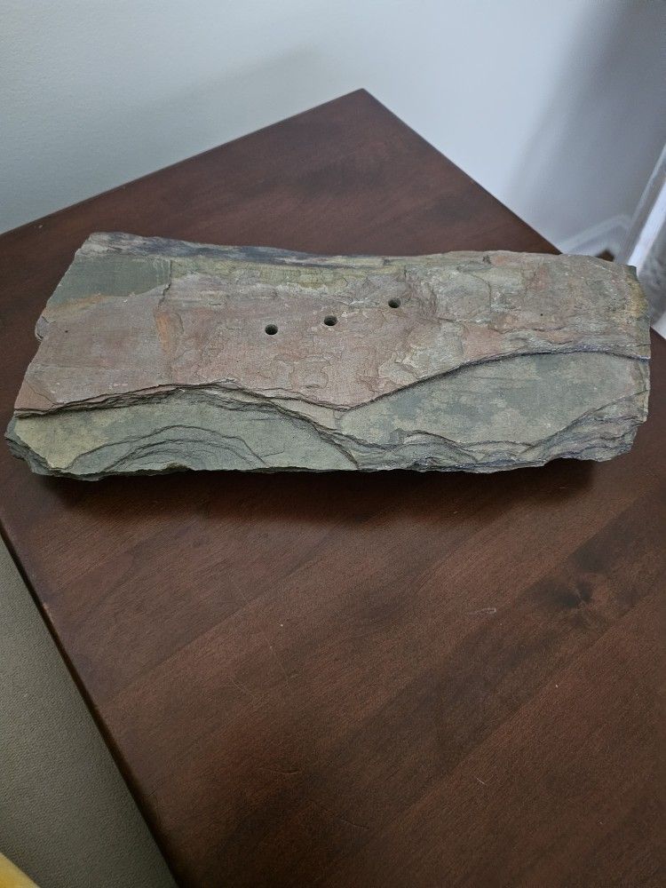 $10.00 - 12" Natural Stone & Glass, Oil Lamp!  Interior/Exterior Use!  Needs TLC