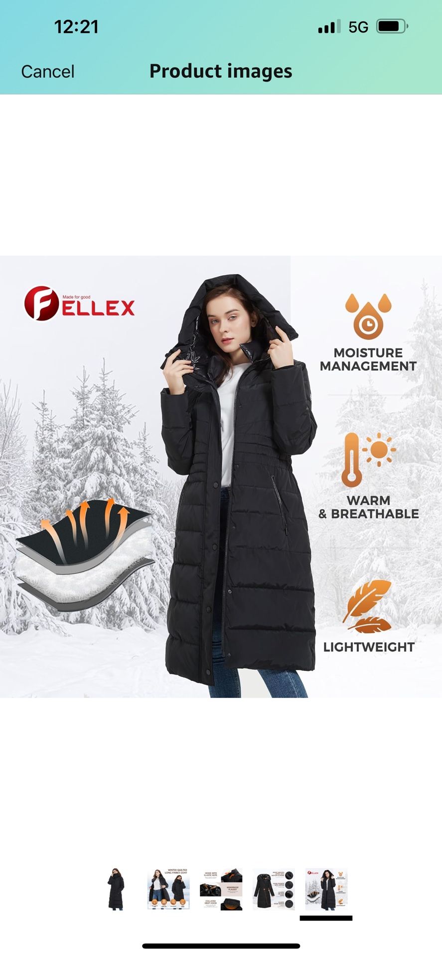 IKAZZ Women's Winter Coats, Thickened Warm Insulated Vegan Down