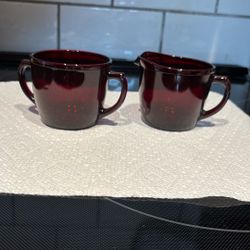 Anchor Hocking Vintage red depression sugar and creamer