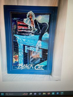 Vintage Black cat. Poster. Dimensional