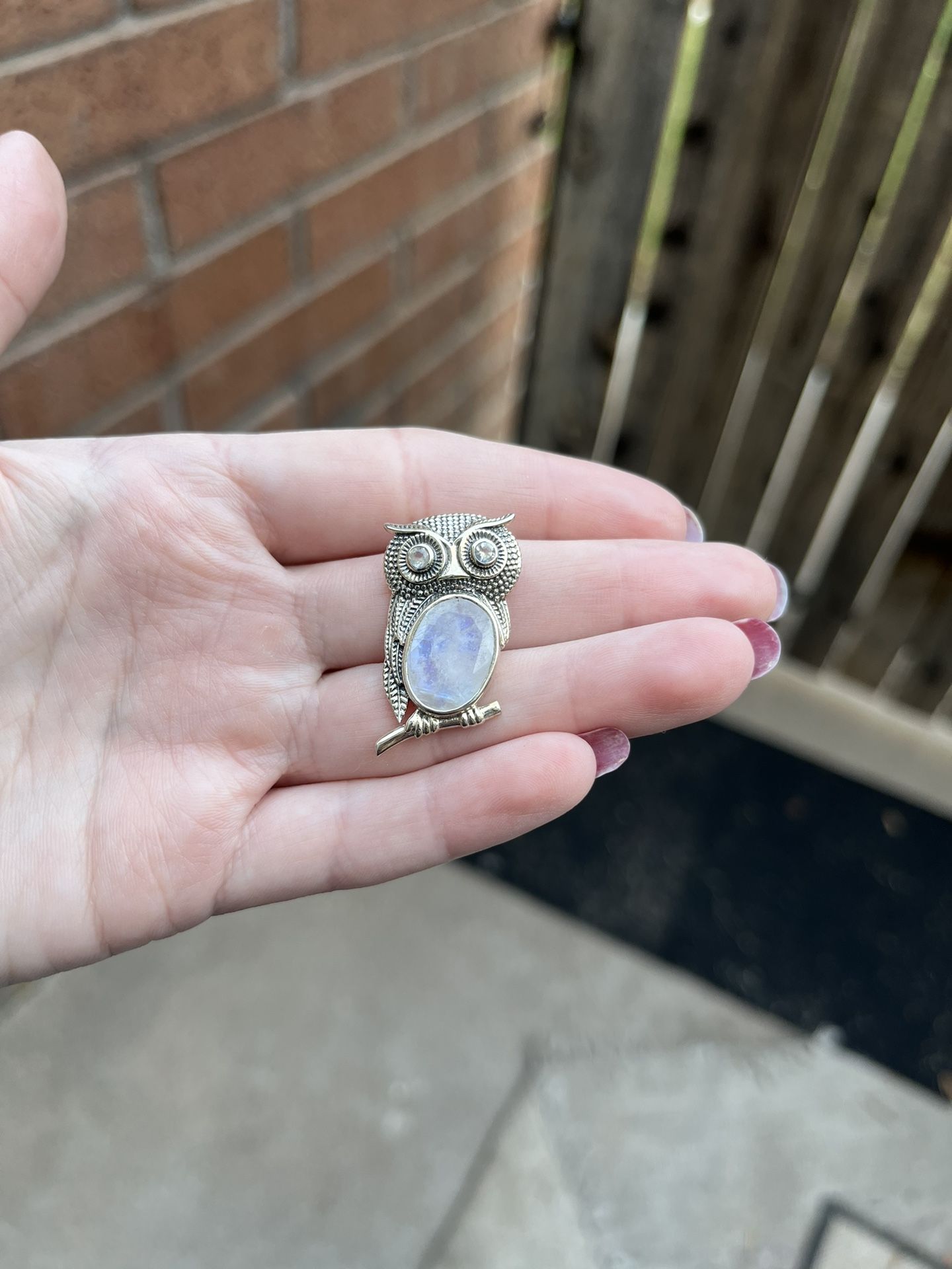 Moonstone Owl Pendant