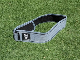 Gymreapers Quick-Lock Weightlifting Belt XL Light Gray Nylon Lifting Belt