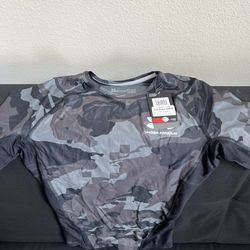 NEW Under Armour Compression Camo Grey Shirt Mens