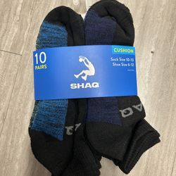 NWT Shaq Men’s Cushioned Socks 10 Pairs 