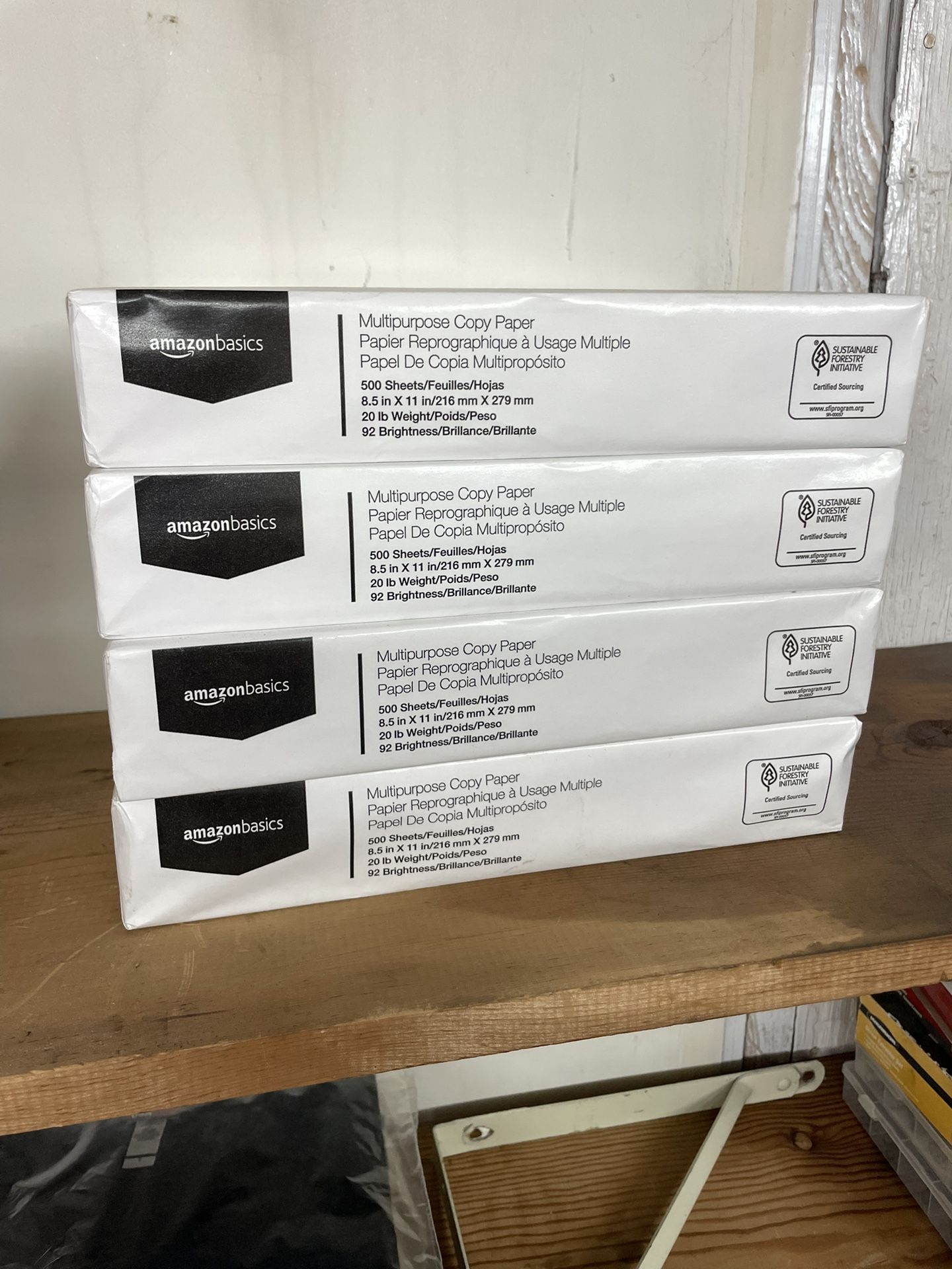4x 500 sheets Printer Paper 8x11 (Amazon Basics)