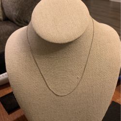 14K WHITE GOLD DAINTY 16” CHAIN
