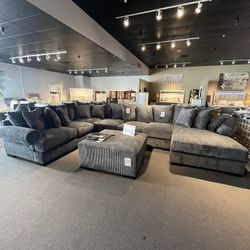 Grey 4PC Chaise Sectional Couch