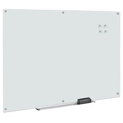 Amazon Basics Glass Dry-Erase Board, Magnetic Frameless Whiteboard, 72W" x 48H", Magnetic White