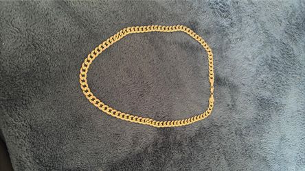 Gold Cuban Link Chain Necklace Stamped 18k