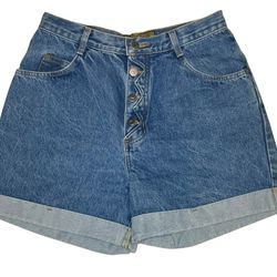 Vintage 90’s Bonjour High Waisted Denim Shorts Women’s 13/14 Button Fly Like New