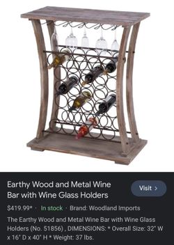 Wine Rack - Ash Wood & Black Metal 26 Bottle Holder