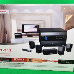Mclaren Technologies MT-512 Digital Home Theater System Set Receiver Speaker New