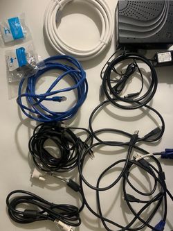 Assorted Cables Cords Tacks Splitter Computer Scientific Atlanta