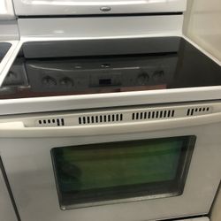 Whirlpool White Glass Top Stove 