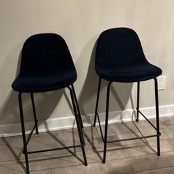 Blue Sapphire Velvet Counter Stools (set of 2) $100 OBO