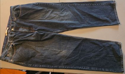 Men's y2k baggy Dark Wash Denim Jeans 42x32