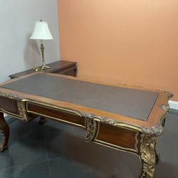 Luxurious solid wood handmade/carved desk, table