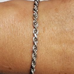 925 Sterling Silver Rope Chain Bracelet