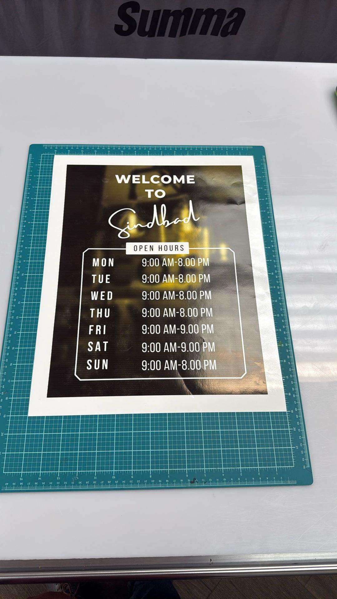 Open Hours Vinyl Sign 15x19 Water Proof For Your Business Door