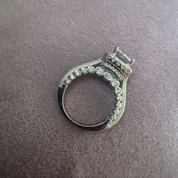 Lab Created Diamond Sterling Silver Engagement Wedding Ring 