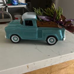 Tele flora Ceramic 1955 chevy 3100 Truck Planter With Eccuclant  Pants 
