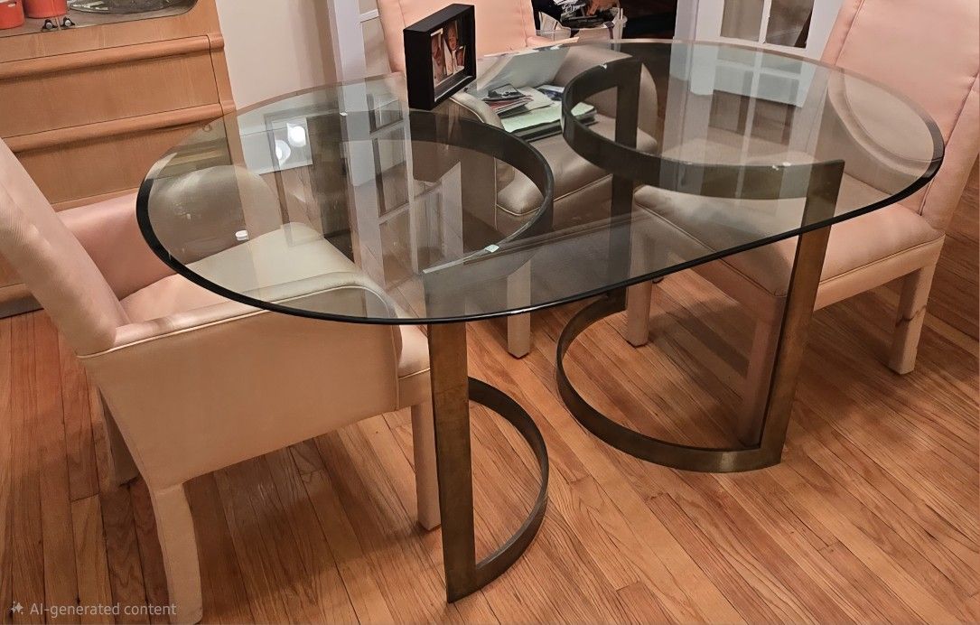 60" Oval Beveled 3/4" Glass Dining Table