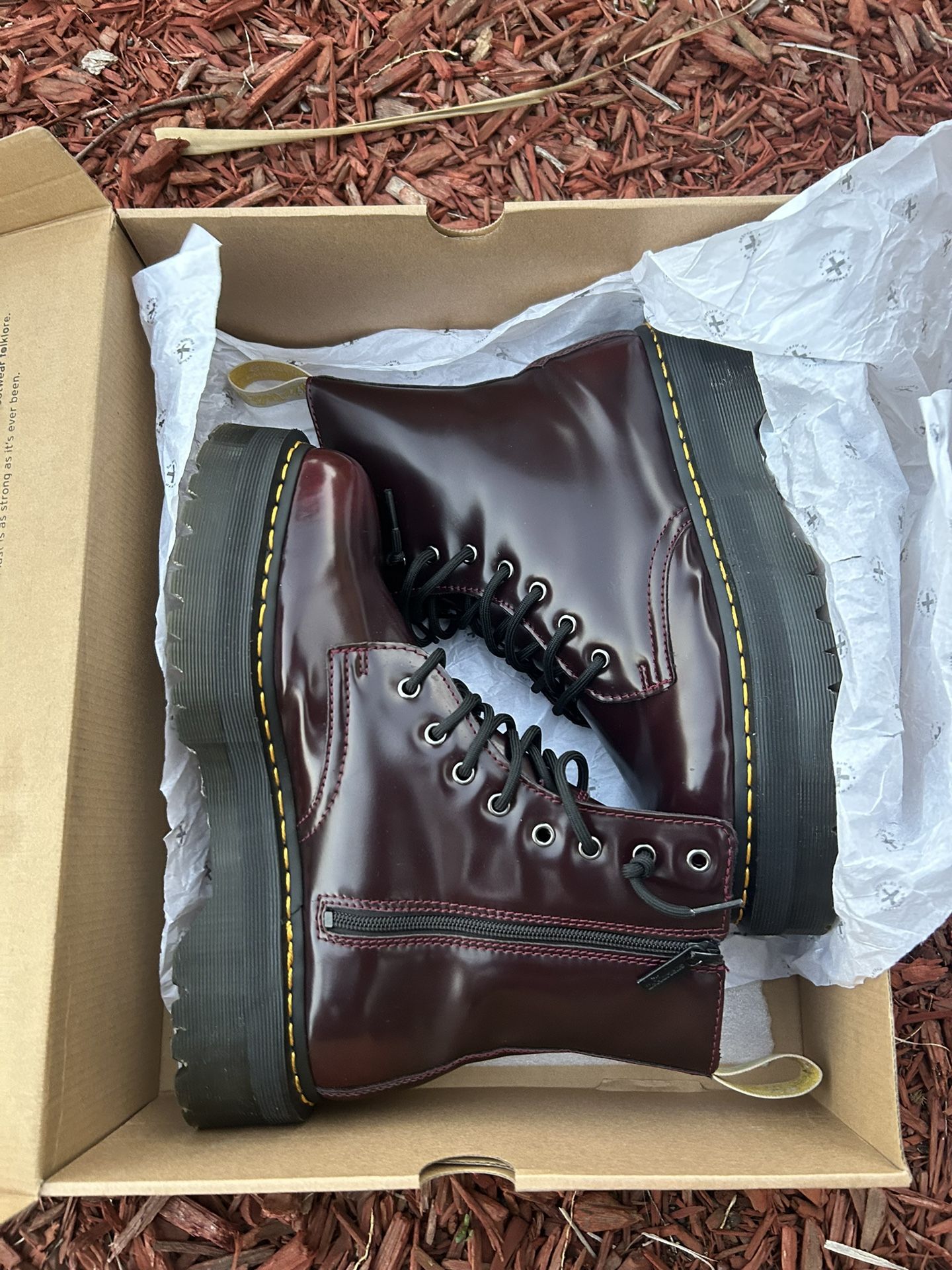 Dr Martens Jadon II Vegan Cherry Red Rub Off