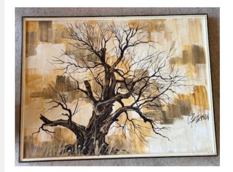 Mid Century Abstract Painting 41x31