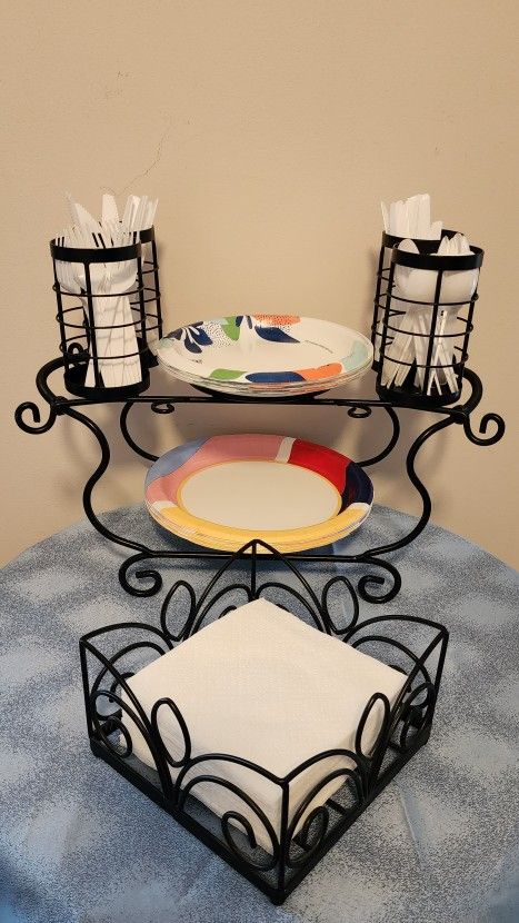 3 pc. Metal Buffet Caddy Holder $15