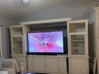 Distressed Lighted Cottage Style Tv / Storage Unit