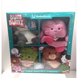 Bum Bumz 7.5" Plush 'Rodeo Bumz' Assorted 4-Pack   *NIB*