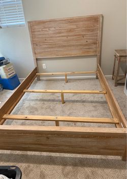 Wood Bed Frame with Headboard