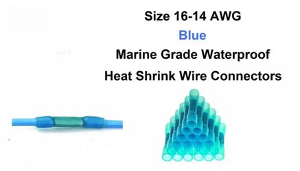 100 Blue AWG Size 16-14 Marine Waterproof Heat Shrink Crimp Butt Wire Connectors