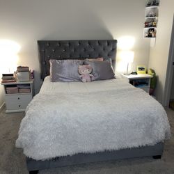 Bedazzled Queen Bed Frame Grey