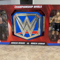 New Sealed Mattel WWE Wrestling Championship Rivals Roman Reigns Brock Lesnar Action Figures