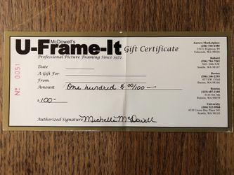U-Frame It gift certificate