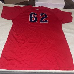 Williamsport CrossCutters Game Used Bp 2007 Jersey Wilson Red Coa Baseball #62 Xl