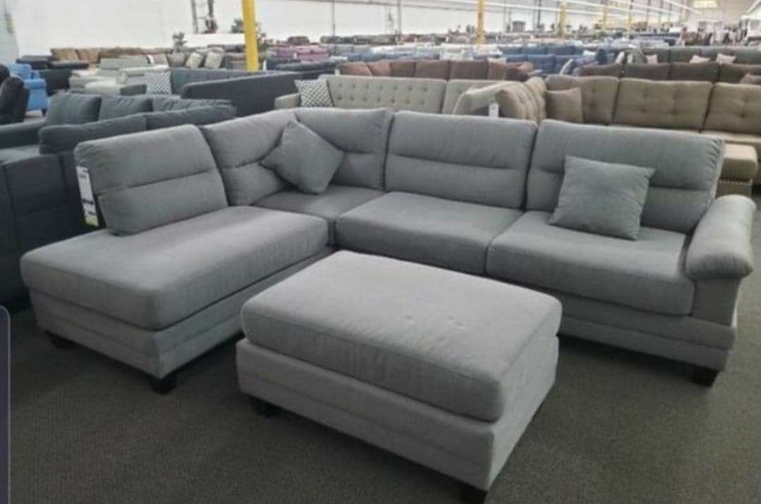 Grey reversible sectional sofa