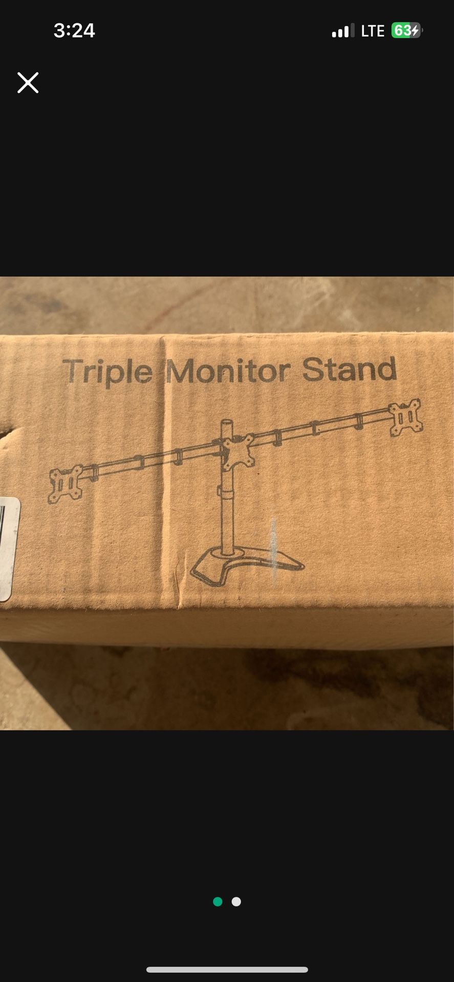 Triple Monitor Stand With One 23” Monitor
