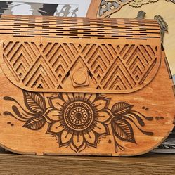 Hand made wooden clutches and pocketbooks